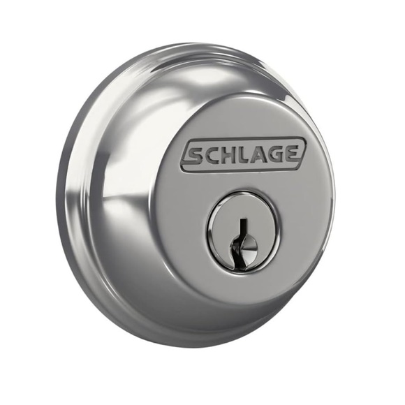NEW Schlage B60 Series Bright Chrome Single Cylinder Deadbolt B60N625 - Picture 1 of 7